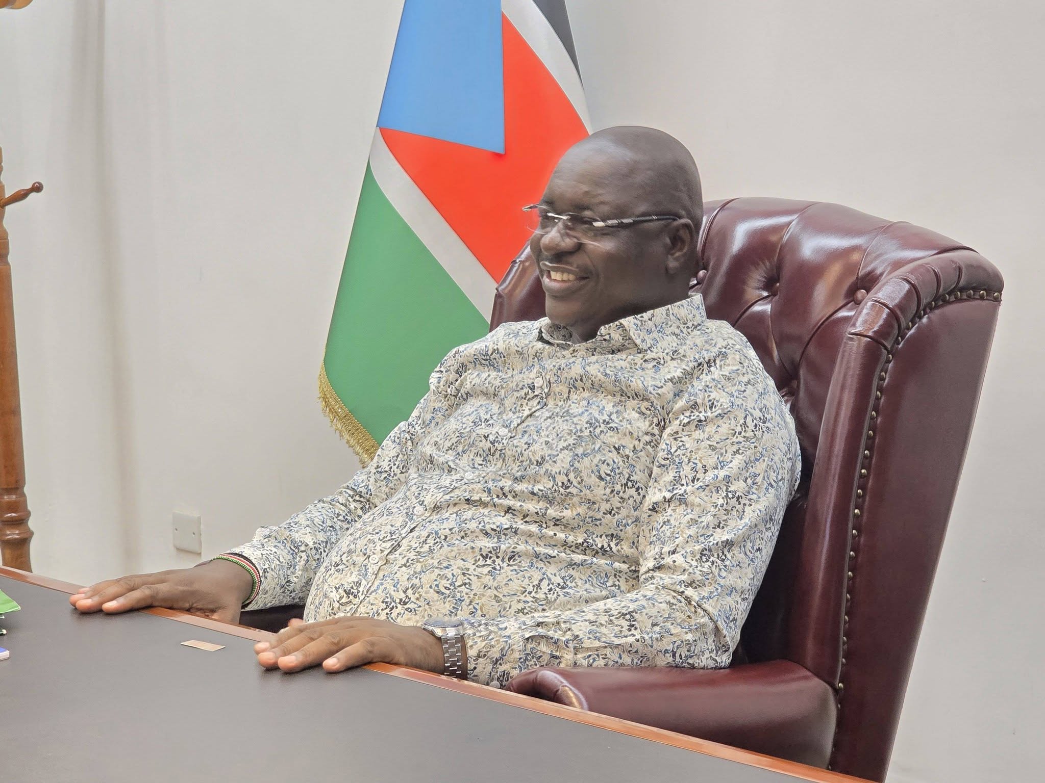 Governor Emmanuel Adil Anthony received a courtesy  from Dr. Victoria Anib, the IGAD's Head of Mission to South Sudan. The visit aims to strengthen ti
