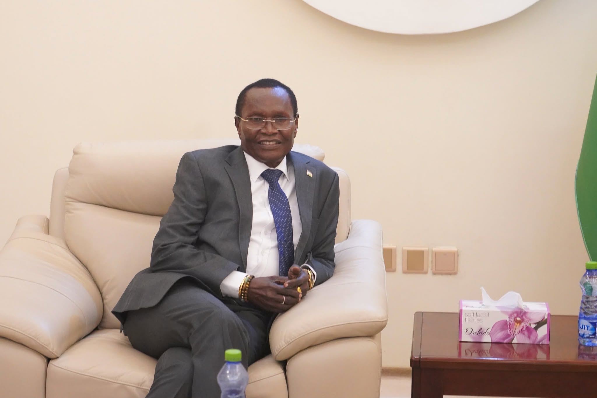 Hon. Tut Gatluak Manime, Presidential Adviser for National Security Affairs, accompanied by Hon. Amb. Dr. James Pitia Morgan, Minister of Foreign Affa